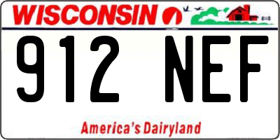 WI license plate 912NEF