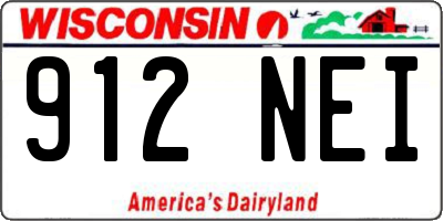 WI license plate 912NEI