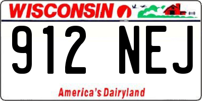 WI license plate 912NEJ
