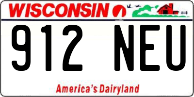 WI license plate 912NEU