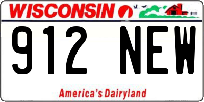WI license plate 912NEW