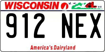 WI license plate 912NEX