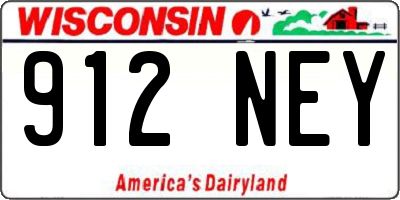 WI license plate 912NEY