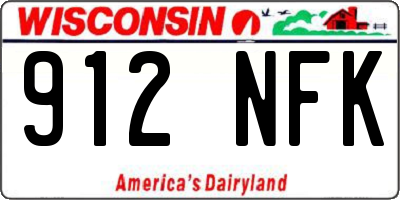 WI license plate 912NFK