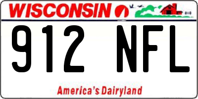 WI license plate 912NFL