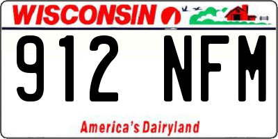 WI license plate 912NFM