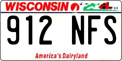 WI license plate 912NFS