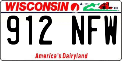 WI license plate 912NFW