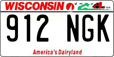 WI license plate 912NGK