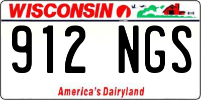 WI license plate 912NGS