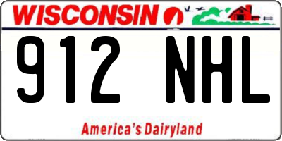WI license plate 912NHL