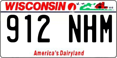 WI license plate 912NHM