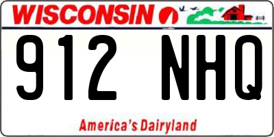 WI license plate 912NHQ