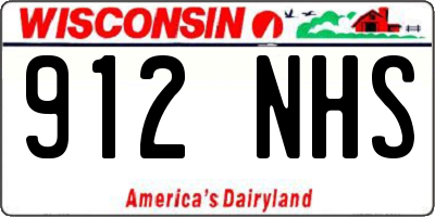 WI license plate 912NHS