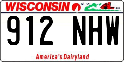 WI license plate 912NHW