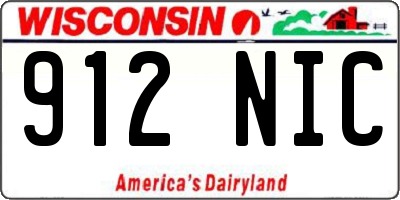 WI license plate 912NIC