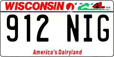 WI license plate 912NIG