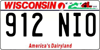 WI license plate 912NIO