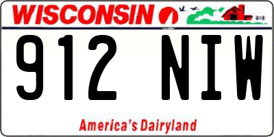 WI license plate 912NIW