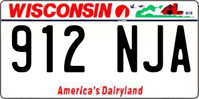 WI license plate 912NJA