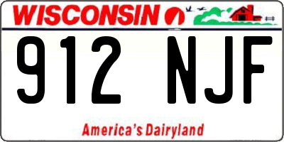 WI license plate 912NJF