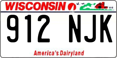 WI license plate 912NJK