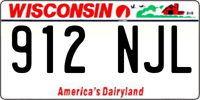 WI license plate 912NJL