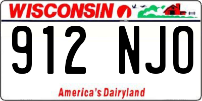 WI license plate 912NJO