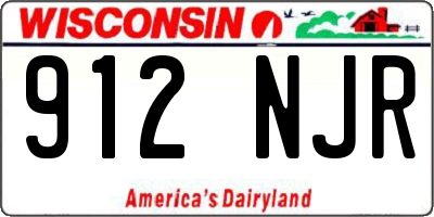 WI license plate 912NJR
