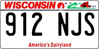WI license plate 912NJS