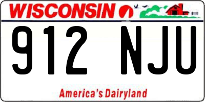 WI license plate 912NJU