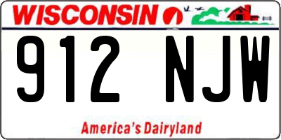 WI license plate 912NJW