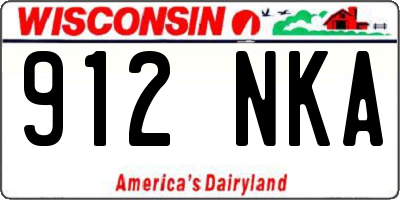 WI license plate 912NKA