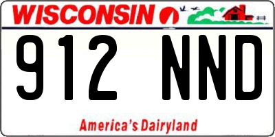 WI license plate 912NND