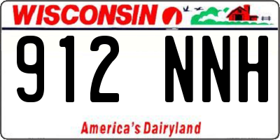 WI license plate 912NNH