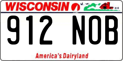 WI license plate 912NOB