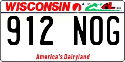 WI license plate 912NOG