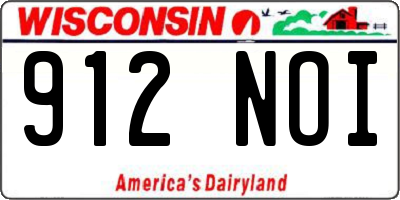 WI license plate 912NOI