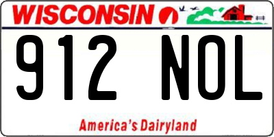 WI license plate 912NOL