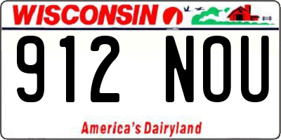 WI license plate 912NOU