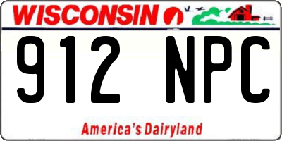 WI license plate 912NPC