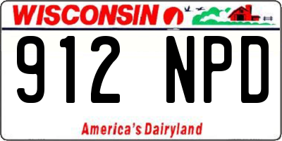 WI license plate 912NPD