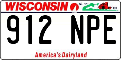 WI license plate 912NPE