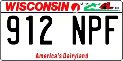 WI license plate 912NPF