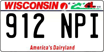 WI license plate 912NPI