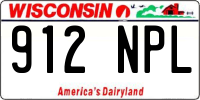 WI license plate 912NPL