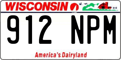 WI license plate 912NPM