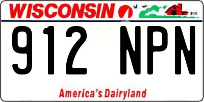 WI license plate 912NPN