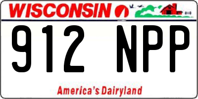 WI license plate 912NPP