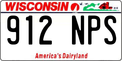 WI license plate 912NPS